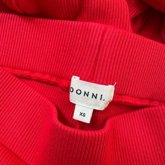 DONNI Rib Kick Flare Pants Rib Cropped Tomato Red XS - Picture 6 of 10